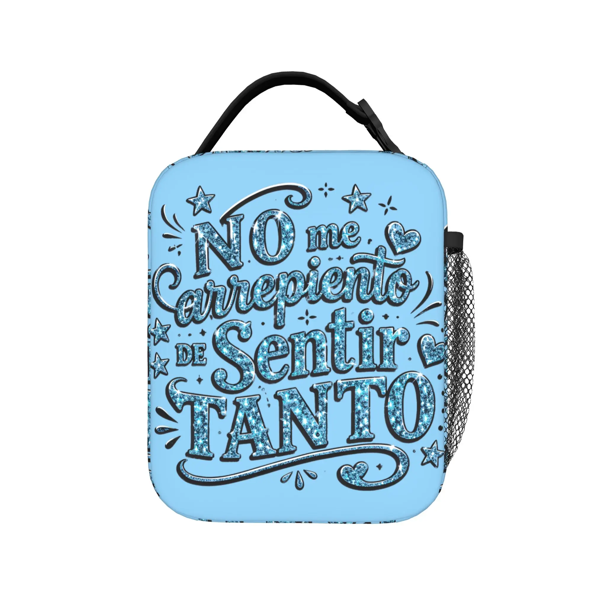 No Me Arrepiento De Sentir Tanto Insulated Lunch Bag Thermal Bag Meal Container Karol G Large Tote Lunch Box Girl Boy College