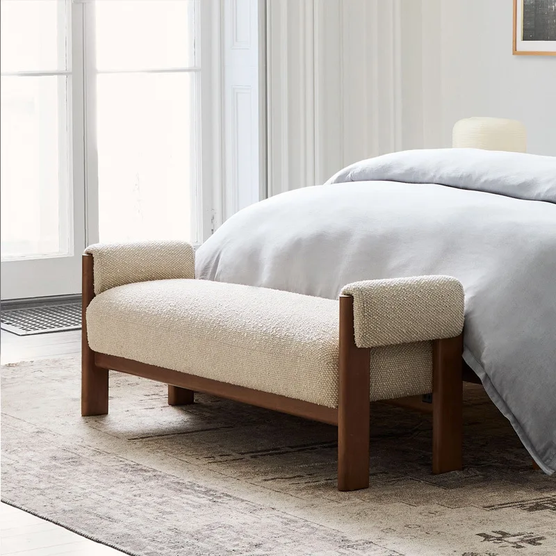 

Shoe changing stool sofa bench log cream bedside stool