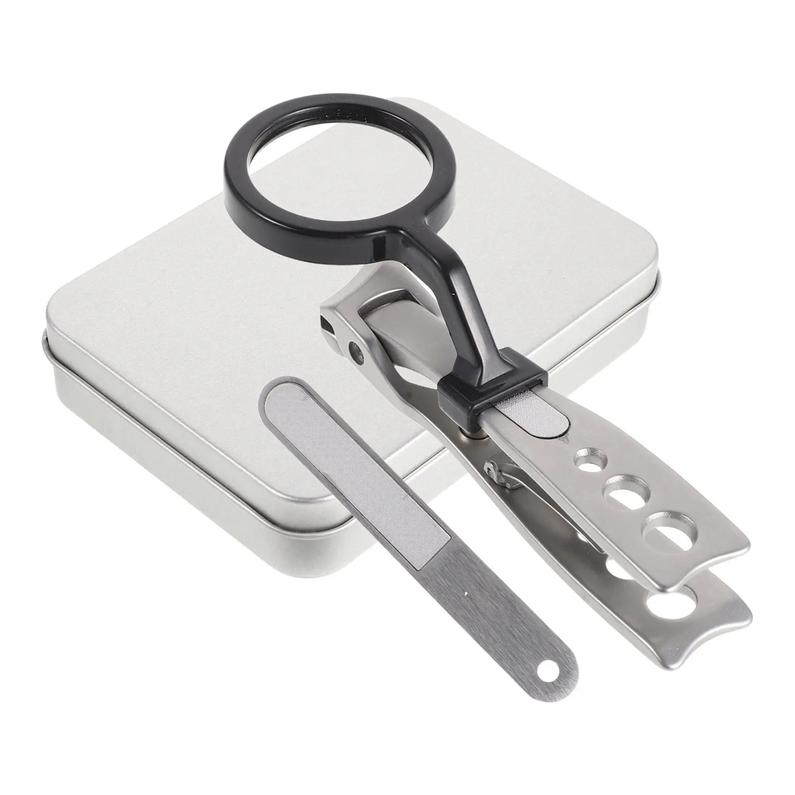 

1Set Nail Clipper with Magnifying Glass Ergonomic Wide Jaw Toenail Cutter for Thick Nails Stainless Steel Baby Nail Trimmer