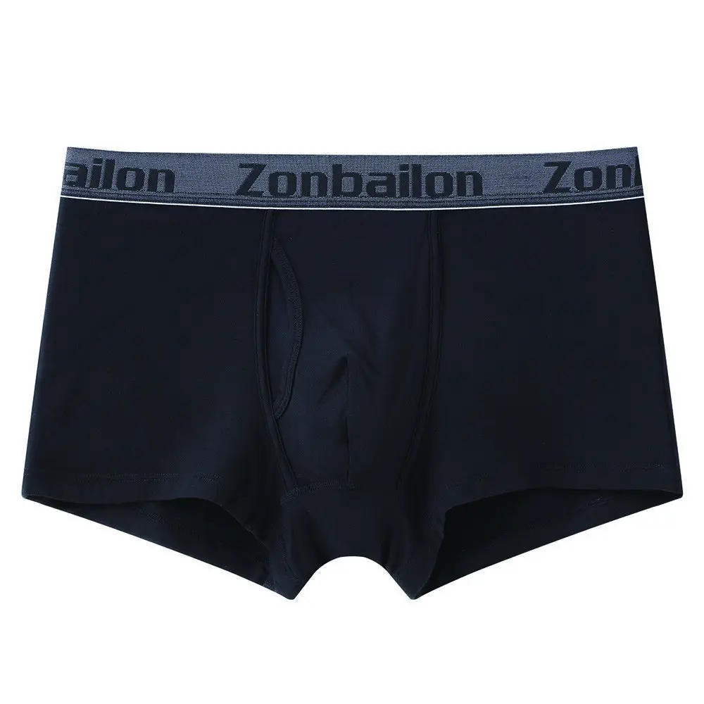 Zonbailon Mens Bamboo Trunks Short Boxer Briefs Open Fly Big Pouch Comfortable Underwear