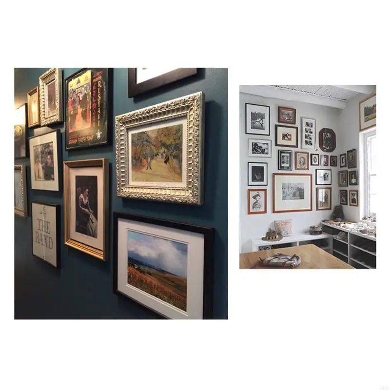 L9BE Z-Clips Flush Mount Bracket for Large Picture Display Art Gallery Wall Mount for Mirror, Photo Shelf and Cabinet
