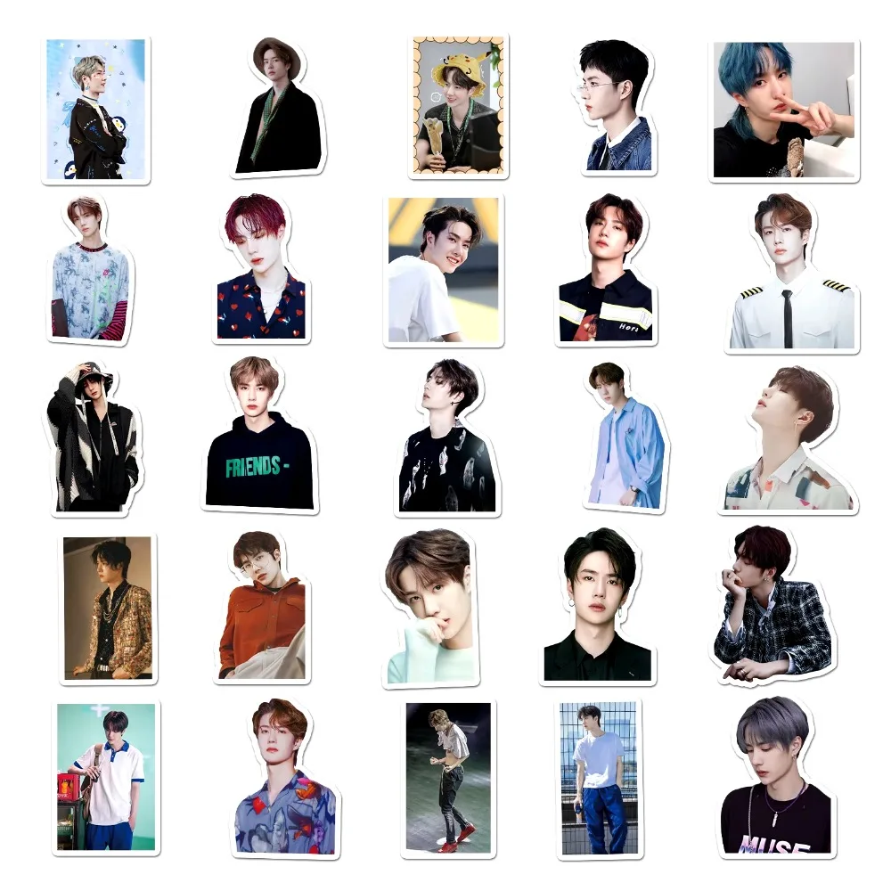 50 Uds. De pegatinas de dibujos animados Wang Yibo, Graffiti Star, iPad, cuaderno, coche, guitarra, ordenador, patrón, álbum de recortes, decoración de juguete