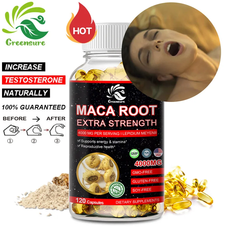 Maca Booster for Men - Maca Supplements for Health, Energy & Endurance, Muscle Mass - Reproductive Health Natural Energizer