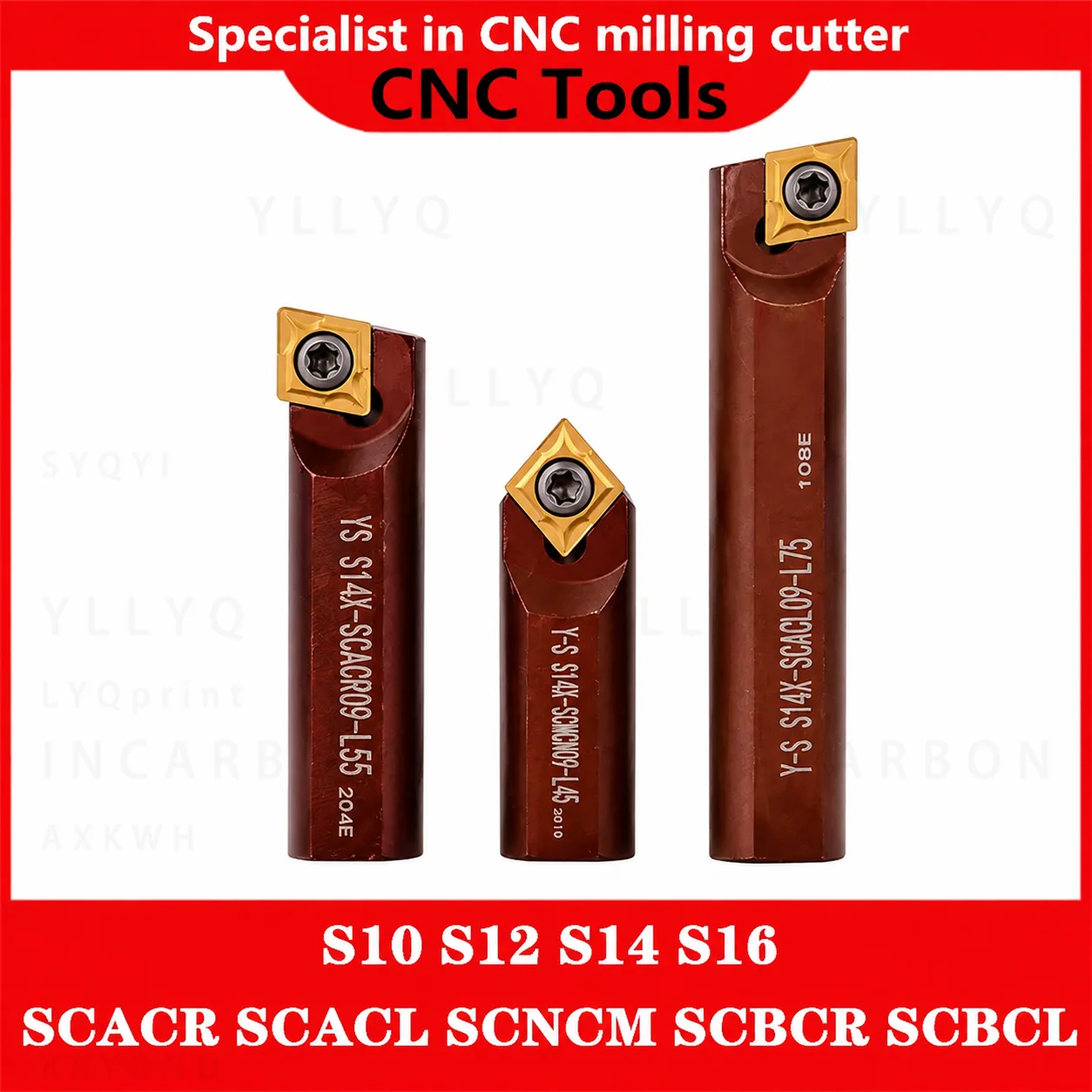 S10X S12 S14X S16 Internal Boring Bar SCMCN SCACR SCACL SCBCR SCBCL CNC Lathe Tool Holder For CCMT06 CCMT09 L35-L85