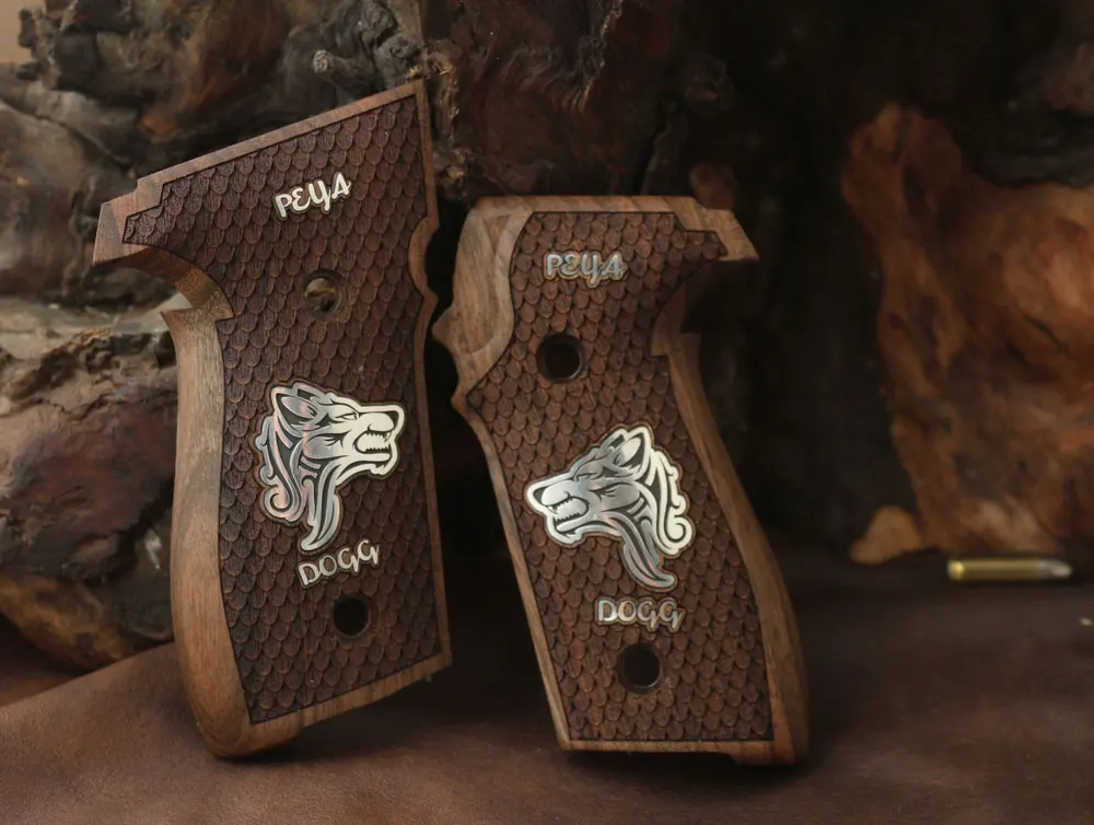 KSD Brand Sig Sauer P228 / P229 Compatible Walnut Grips Dragon Skin