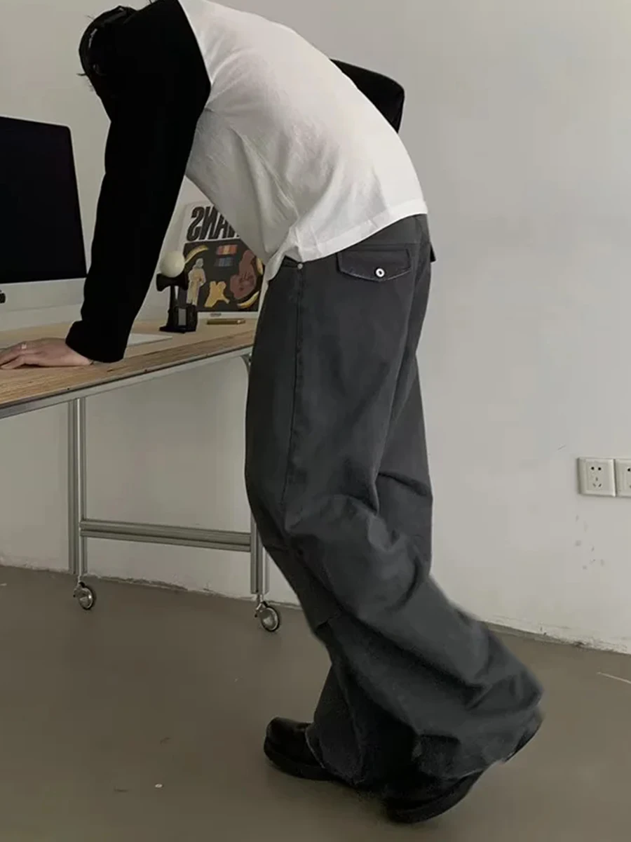 

Винтажные рабочие брюки с прямыми штанинами в американском стиле ретро, свободные повседневные брюки десантника, молодежные энергетические брюки, всесезонные