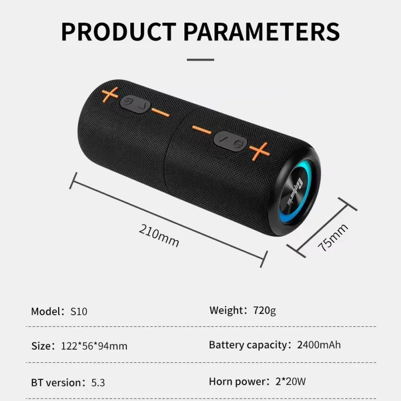 40W Powerful Outdoor Cycling Boombox Split Caixa De Som Bluetooth Speakers Portable HIFI Sound Column Super Bass Subwoofer TWS