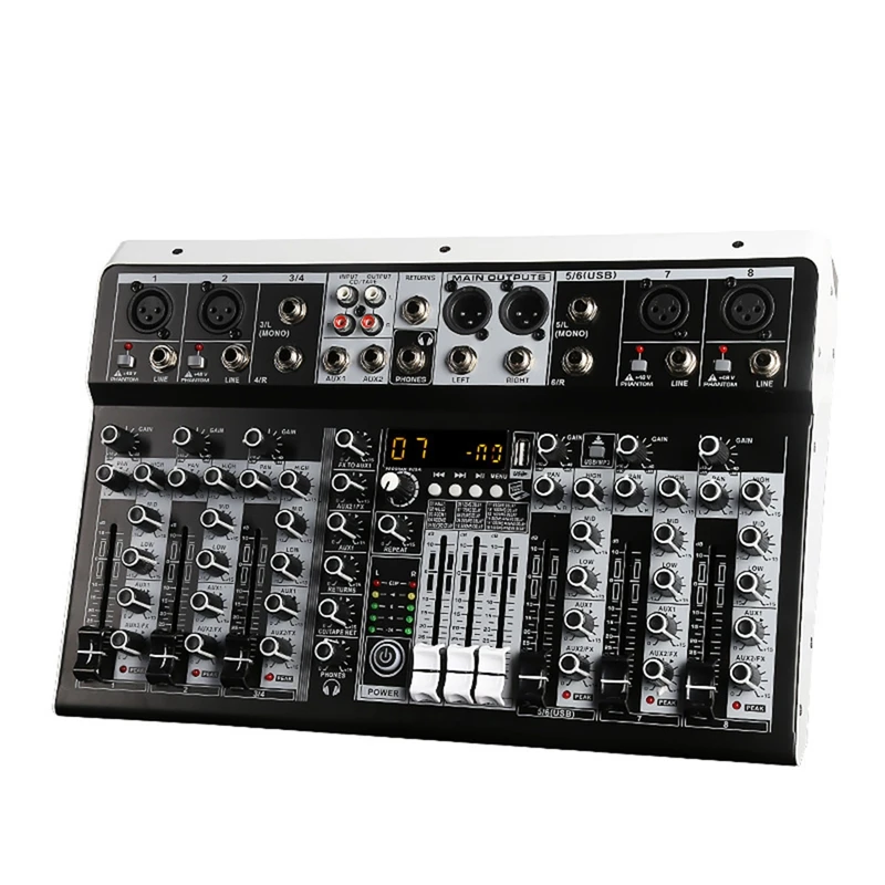 

Audio Mixer USB Professional Balance Regulation Digital Mixer/ 8 Channel Sound Board Console For Podcast Music