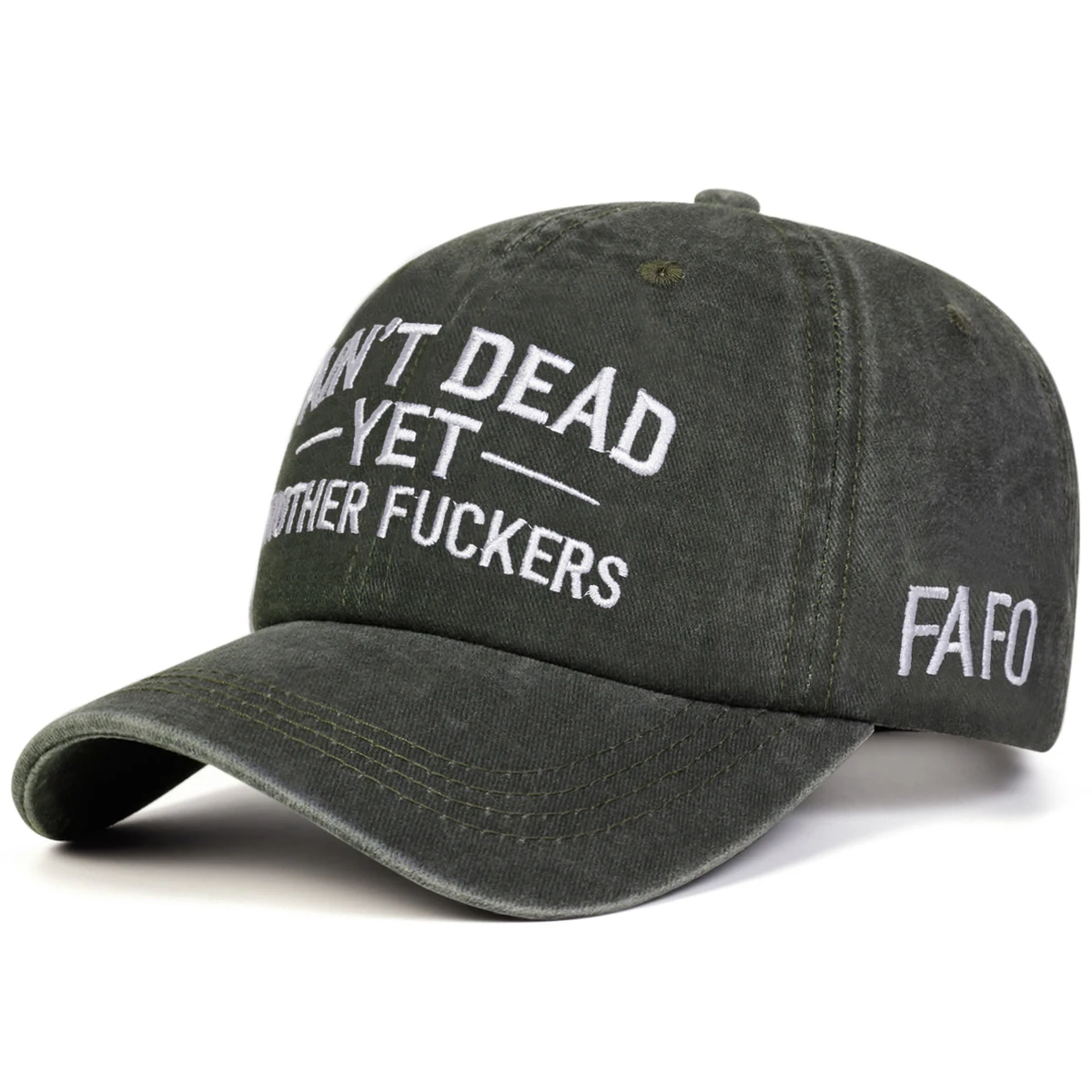 Unisex AINT DEAD YET Baseballkappen mit Stickerei, für Frühling und Herbst, für den Außenbereich, verstellbare Freizeithüte, Sonnenschutzhut, Sportkappe – Detail 6