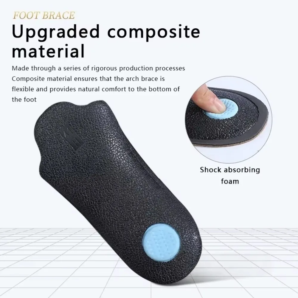 

Breathable Arch Support Insoles Anti-Odor Leather Orthotic Insoles Absorb Sweat Improve Flat Feet and Collapsed Arch Shoe Pads