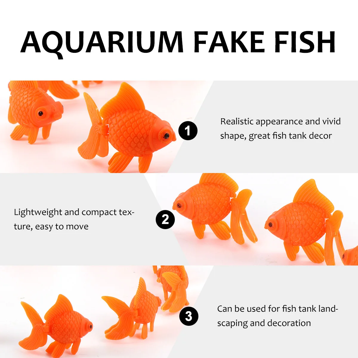 

10Pcs Plastic Goldfish Aquarium Decor Artificial Floating Fish Tank Decoration Simulation Tropical Fish Ornament