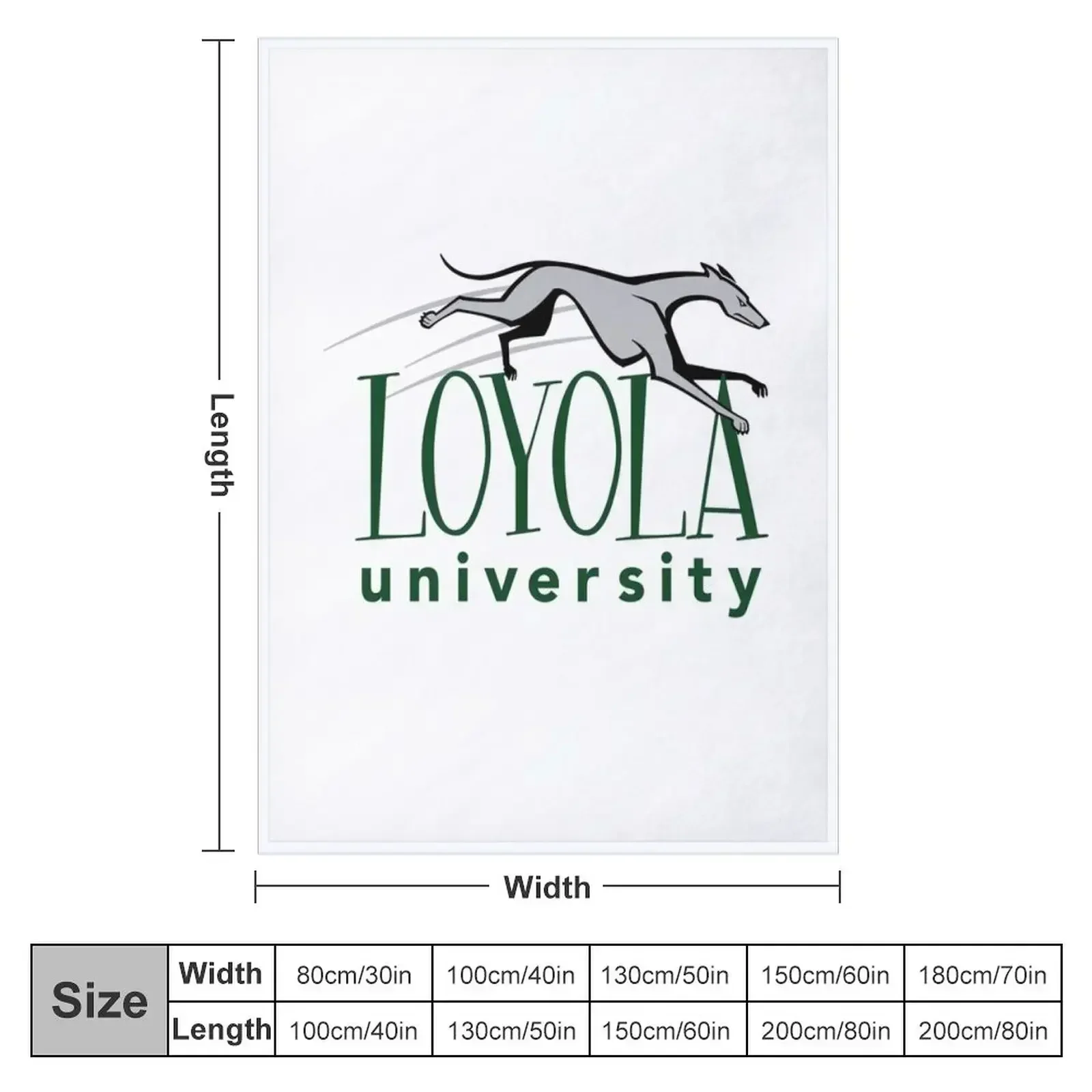Greyhound Loyola University Throw Blanket couch cozy soft plush fuzzy picnic outdoor blanket