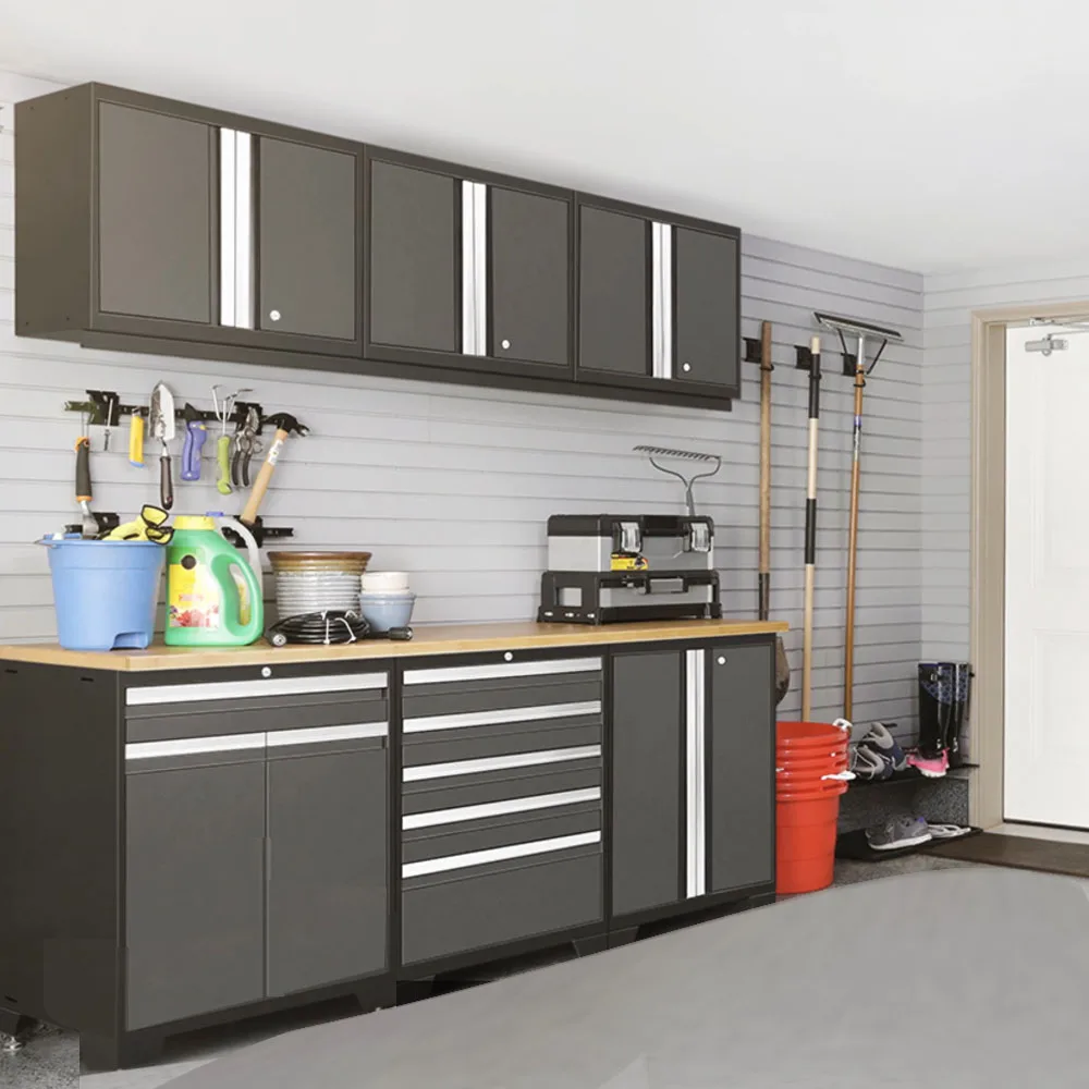 Removable Workbench with Drawers Customizable Tool Cabinet for Garage Storage Iron Toolbox Tool Trolley