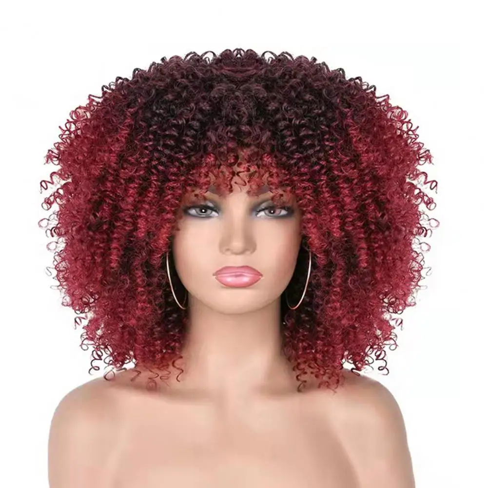 Afrikaanse Krullende Pruik Afro Zwarte Afrikaanse Krullend Afro Pruik Natuurlijke Golf Lijmloze Krullend Menselijk Haar Pruiken Vrouwen Braziliaanse Hair Extensions