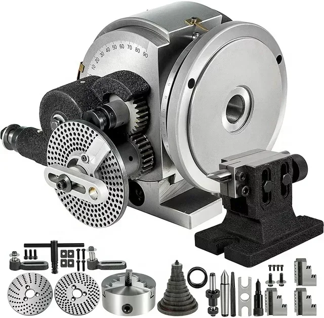 BS-2-8 Precision Universal Indexing Head 200mm 2019 Cast Iron 3-Jaw Chuck 6 