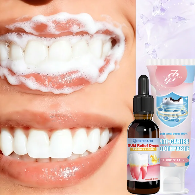 Anti-caries Toothpaste and Gum Relief Drops, Deeply Cleans Teeth Stains and Freshens Breath, Maintaining Good Dental.