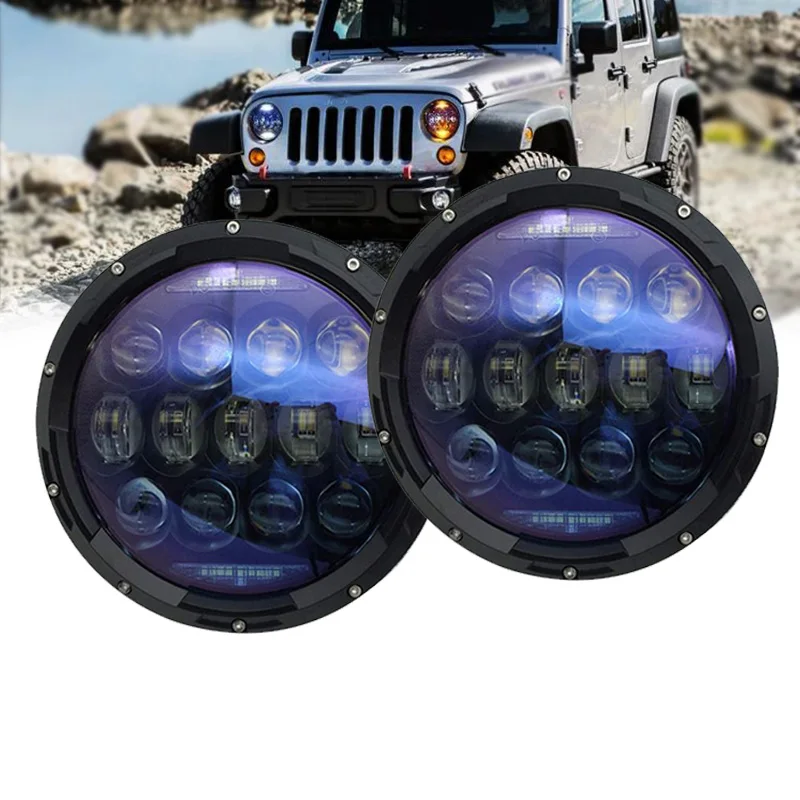 Blue Projector Lens 7 Inch Led Headlights 130W High/Low Beam DRL Turn Signal Lights For Jeep Wrangler JK TJ Hummer H1 H2