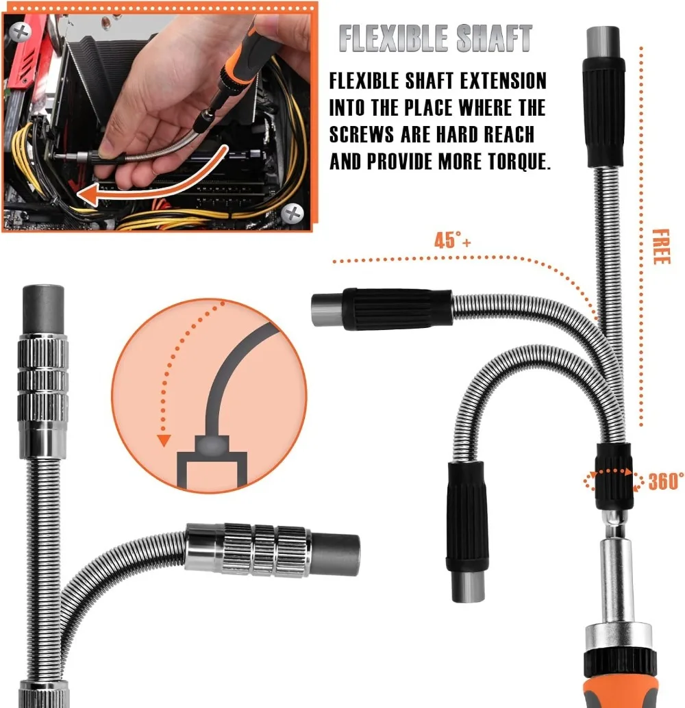 Professional grade magnetic screwdriver set is suitable for mobile phone camera computer daily maintenance, multi-functional