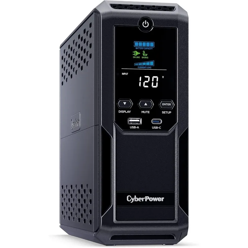 

CP1500AVRLCD3 Intelligent LCD UPS System, 1500VA/900W, 12 Outlets, 2 USB Ports, AVR, Mini Tower, Black