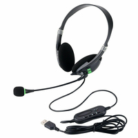 USB Wired Headset Handfree Call Center Office Headphones Surround Sound & HD Microphone Headphones Gaming Overear for PC Laptop