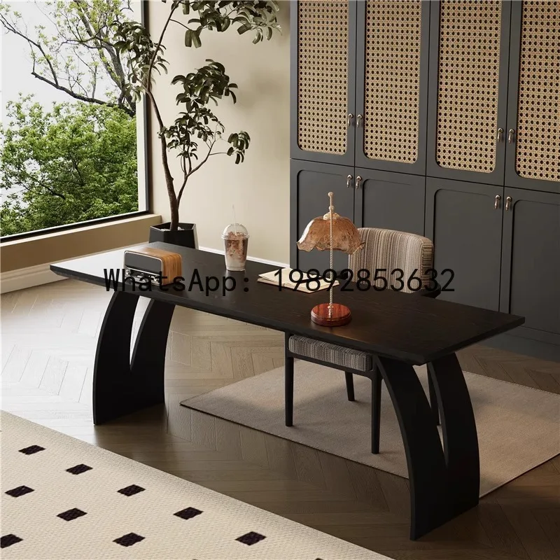 

BGZ Small Apartment Horizontal Living Room Home Use Solid Wood Desk Living Room Sofa Back Reading Desk Computer Office Desk