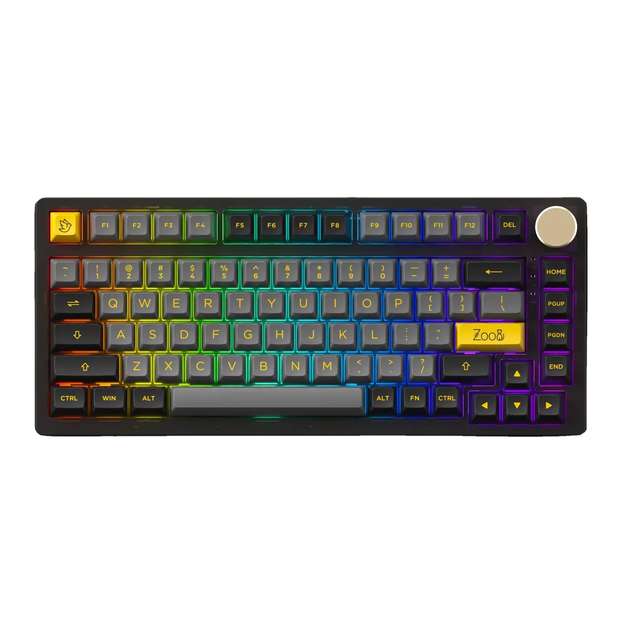 AKKO-PC75B PLUS V2 Teclados mecânicos para jogos de montagem superior, LED SMD multimodos, retroiluminado RGB, teclado sem fio de 75%