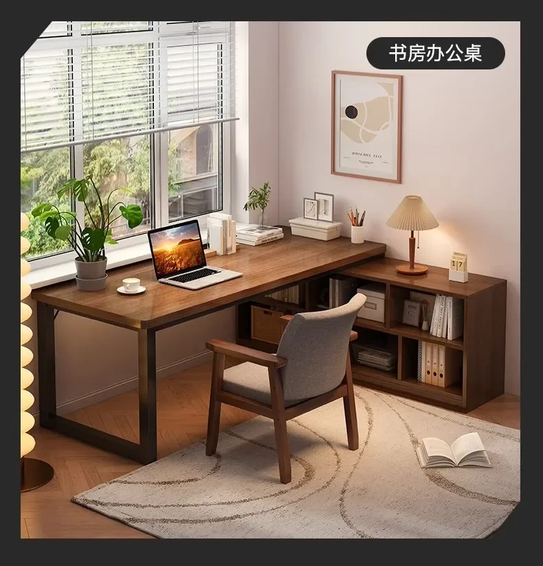 computer desk desktop e-sports table L-shaped desk bookshelf integrated table side by side home desk corner table