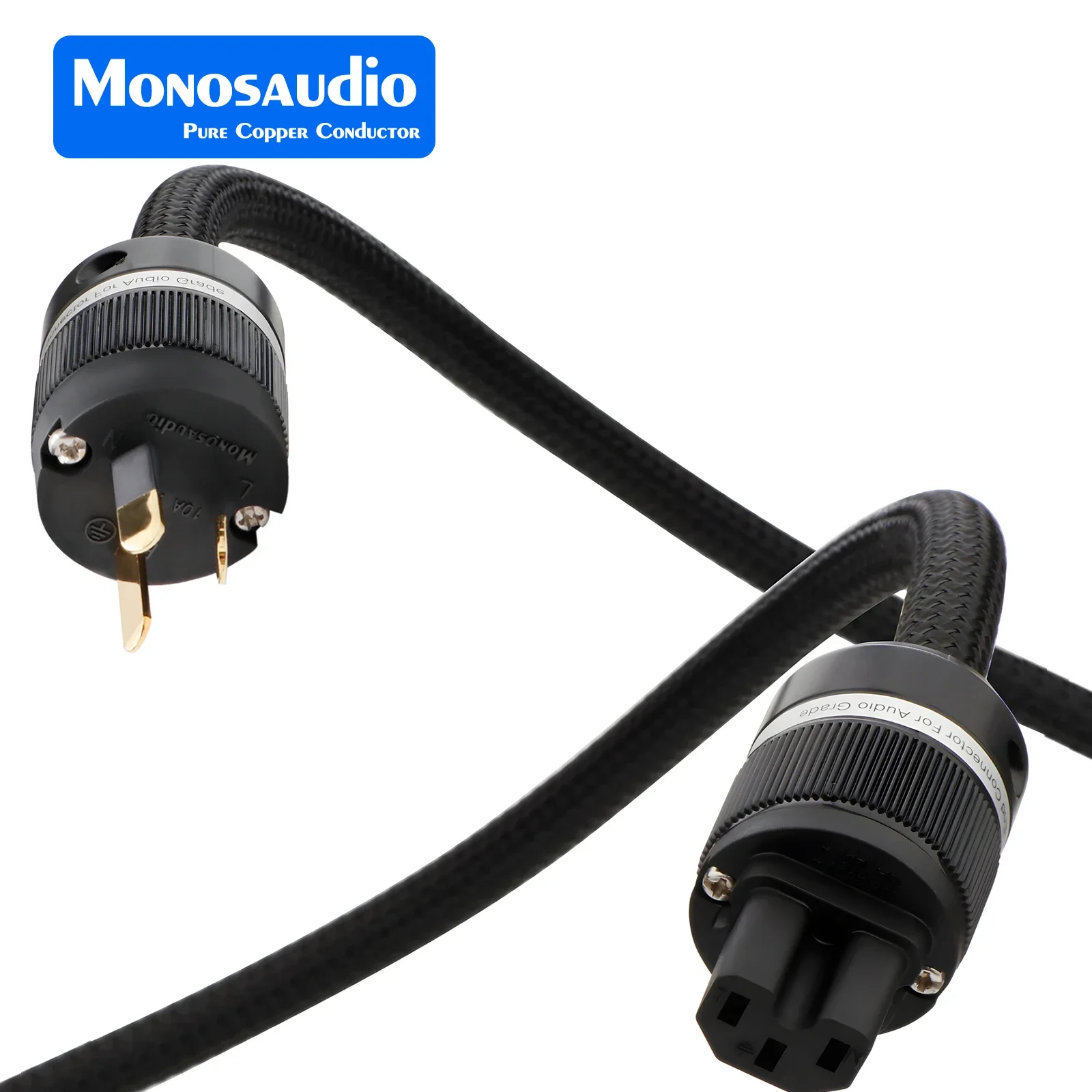 Monosaudio Tsunami Series P903AU 13AWG AC Power Cable: Premium High-Fidelity Audio and Video Cord with Advanced Shielding Techn