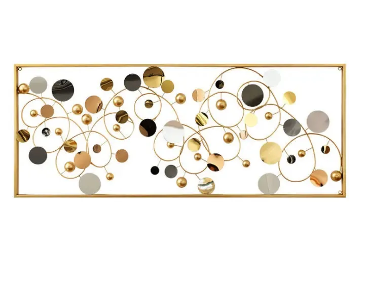 Modern Shinny Light Luxury Iron Art Living Room Decoration TV Background Wall Back Creative Hanging Art Home Decor