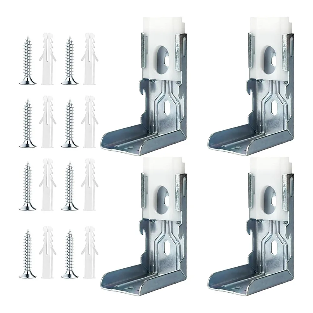 4pcs Sunshade Curtain Brackets L-shaped Metal Venetian Blind Mounting Brackets With Screws Easy Installation