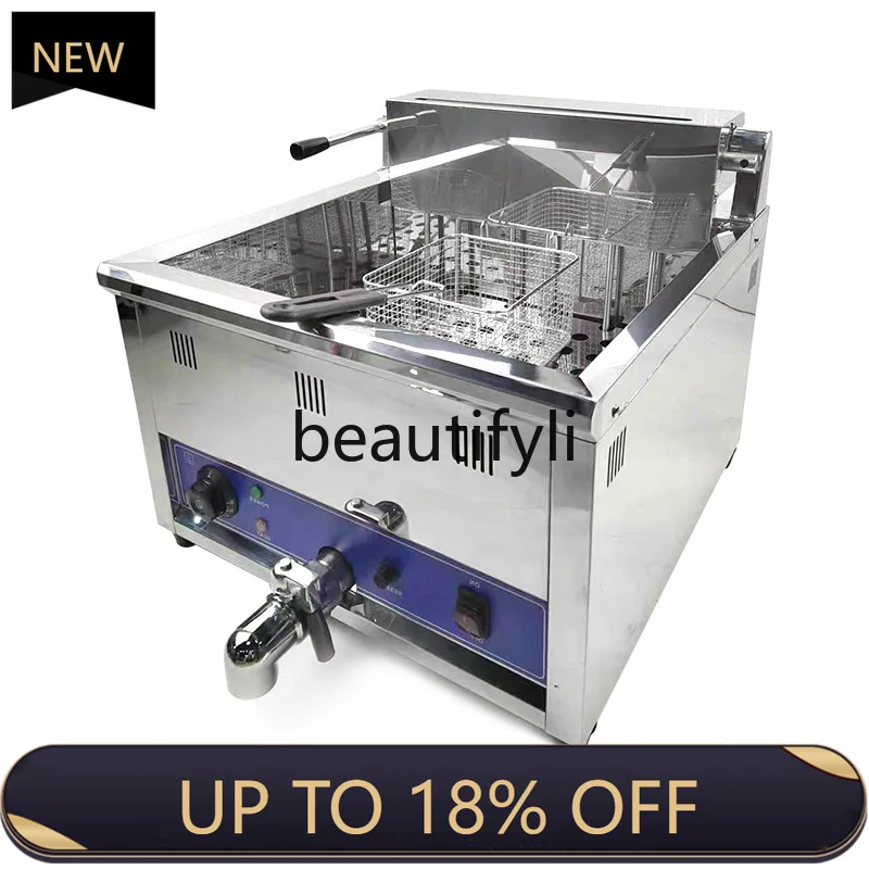 

Z189 Commercial Single-Cylinder Electric Deep Fryer Rear Flip Large Capacity Stainless Steel Chicken Fryer Desktop Fryer