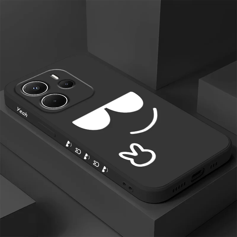 

Sunglasses Gesture Phone Case For Xiaomi Redmi Note 14 13 12 12S 11 11S 10 10S 9 9S 14C Pro Plus 4G 5G Liquid Silicone Cover