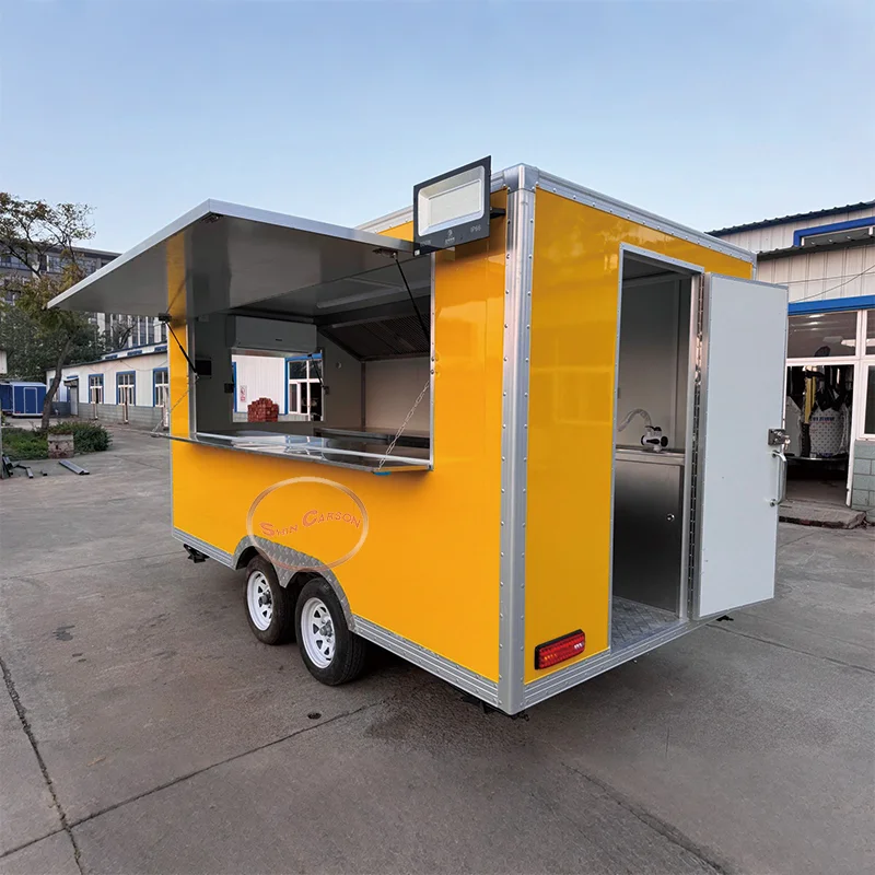 Outdoor Food Trailer for Sale Fashionable Aesthetically Pleasing Fully Equipped Mobile Kitchen Catering Business