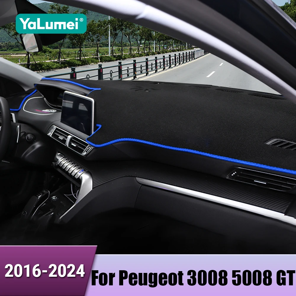 Auto-Armaturenbrett-Abdeckung, vermeiden Sie Lichtpads für Peugeot 3008 5008 GT Hybrid 2016 2017 2018 2019 2020 2021 2022 2023 2024 Zubehör