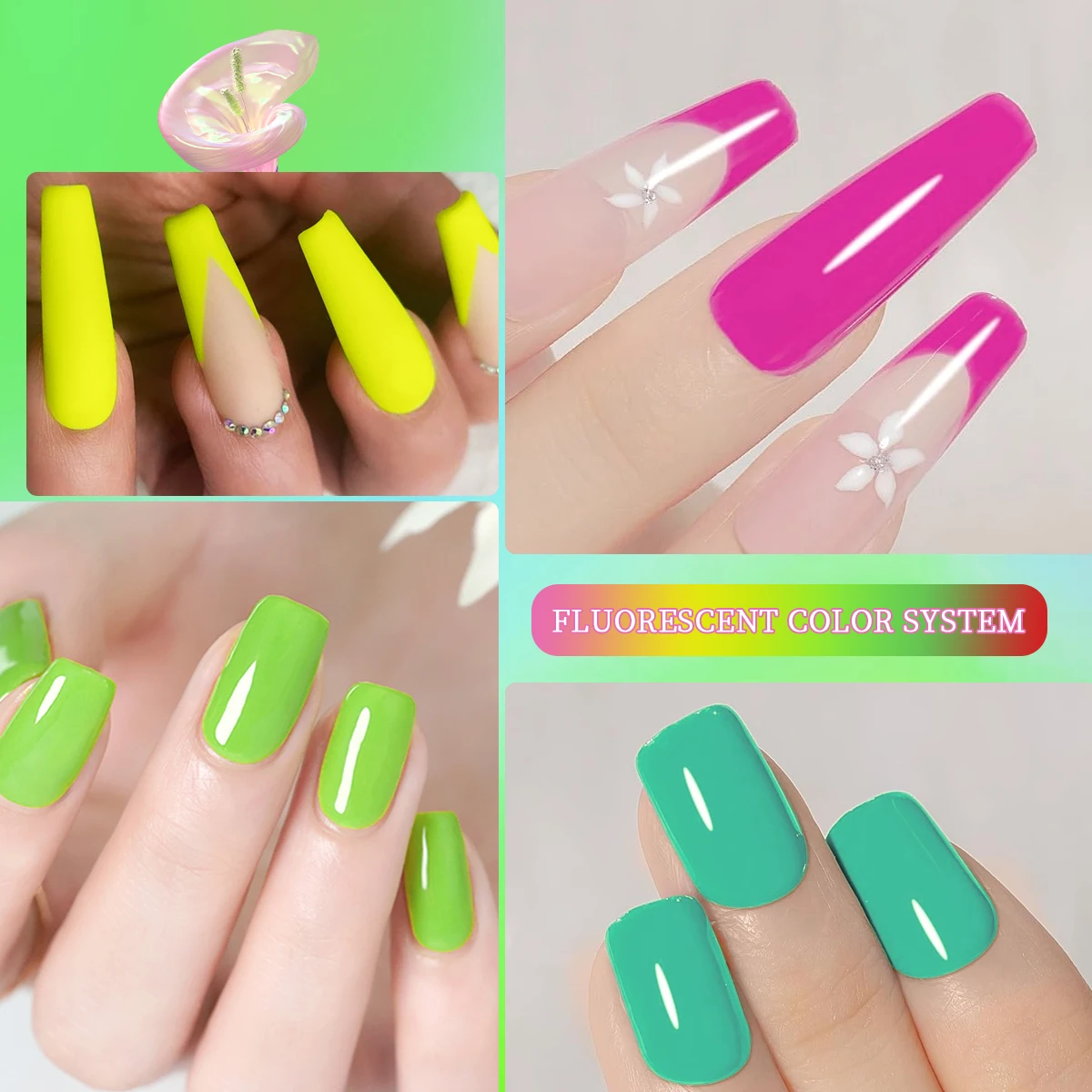 Ensemble de vernis à ongles gel coloré 5 pièces - paillettes brillantes, vernis à ongles LED semi permanent