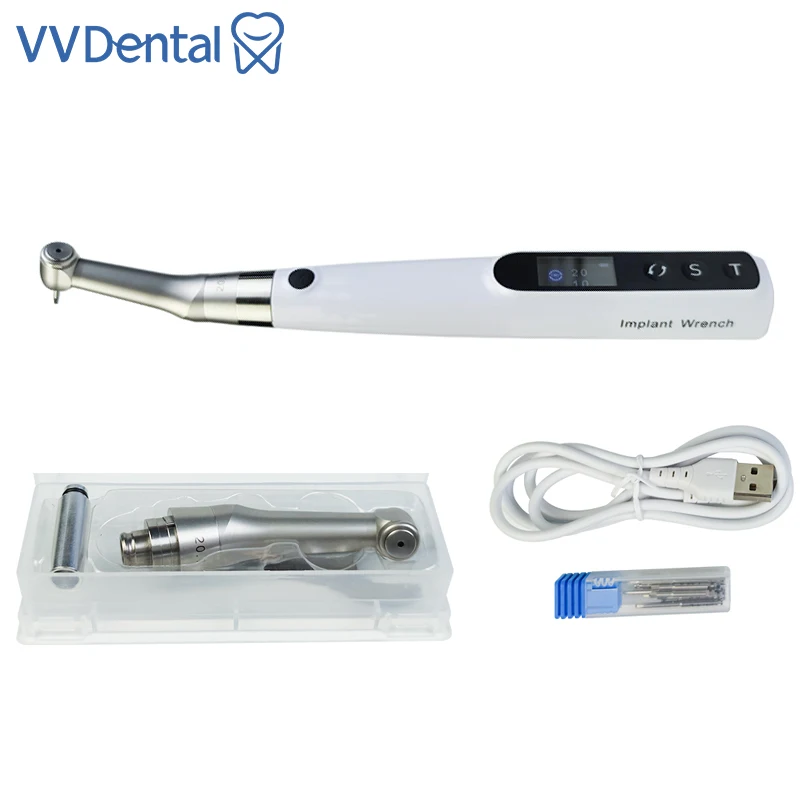Dental Electric Wireless Torque Driver Implant Torque Wrench with 16pcs Screwdrivers Kit  Dentistry Implant Motor Tool