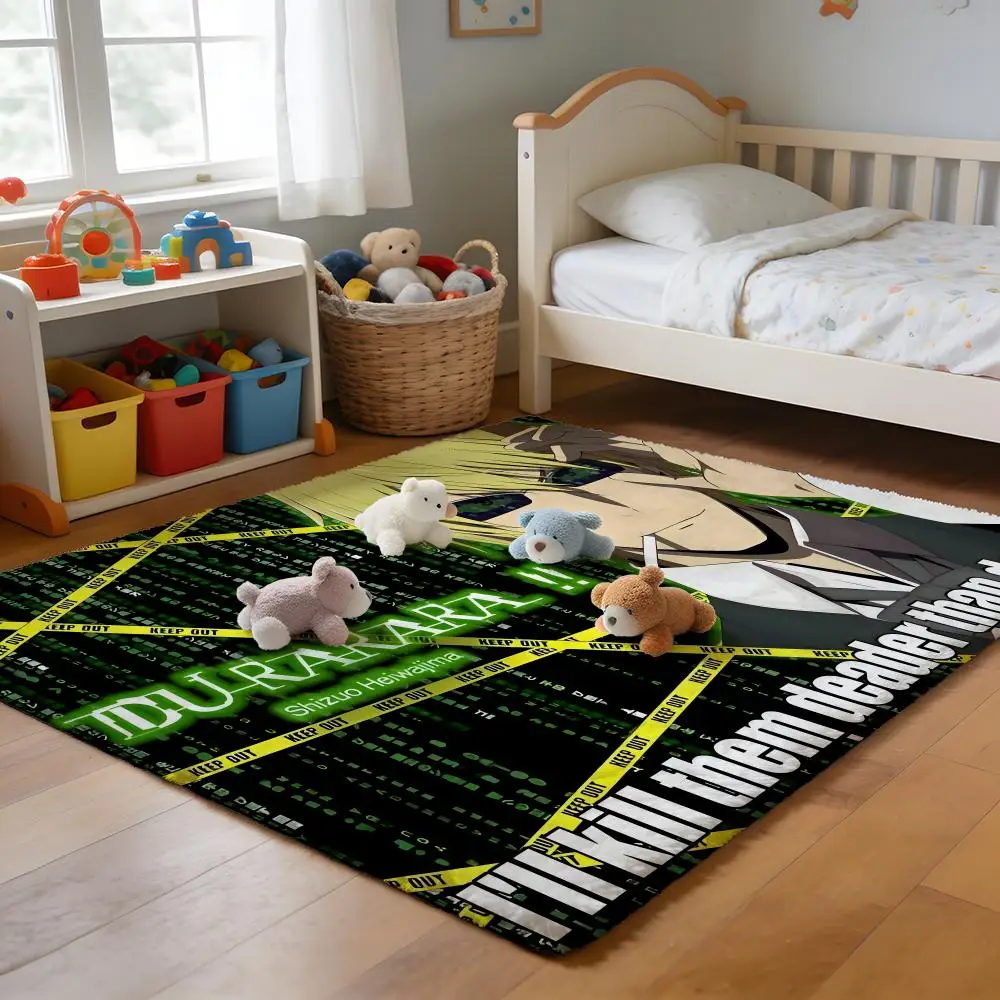 

Floor Mat Soft Flannel Rug Non-Slip Absorbent Mat for Bathroom Bedroom Home Decor D-Durarara anime