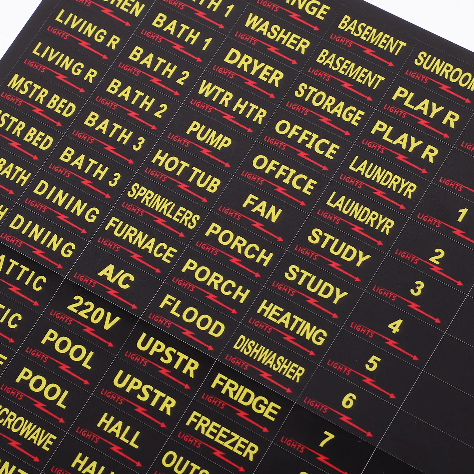 

10 Sheets Circuit Breaker Panel Stickers Electrical Panel Labels Colorful Self-Adhesive Decals for Quick Circuit Identification