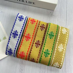 10 Yards/Lot Wide about 3.3 cm Woven Jacquard Ribbon Cross Gold For Curtain and Clothing Accessory LS-0156