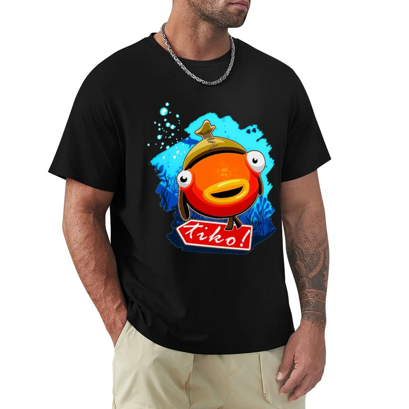 Tiko Merch tiko fishy T-Shirt Active Sports Short Sleeve Cotton Shirt