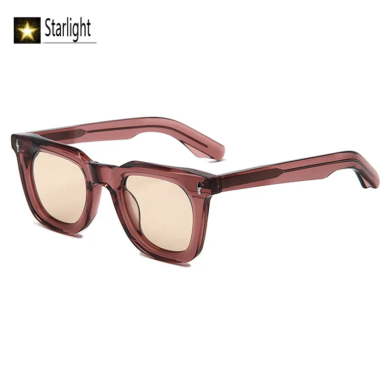 النظارات الشمسية المستقطبة رجل جودة عالية سميكة الأسود خلات UV400 مربع في الهواء الطلق نظارات الرجال نظارات السفر اليدوية الكلاسيكية 143 مللي متر