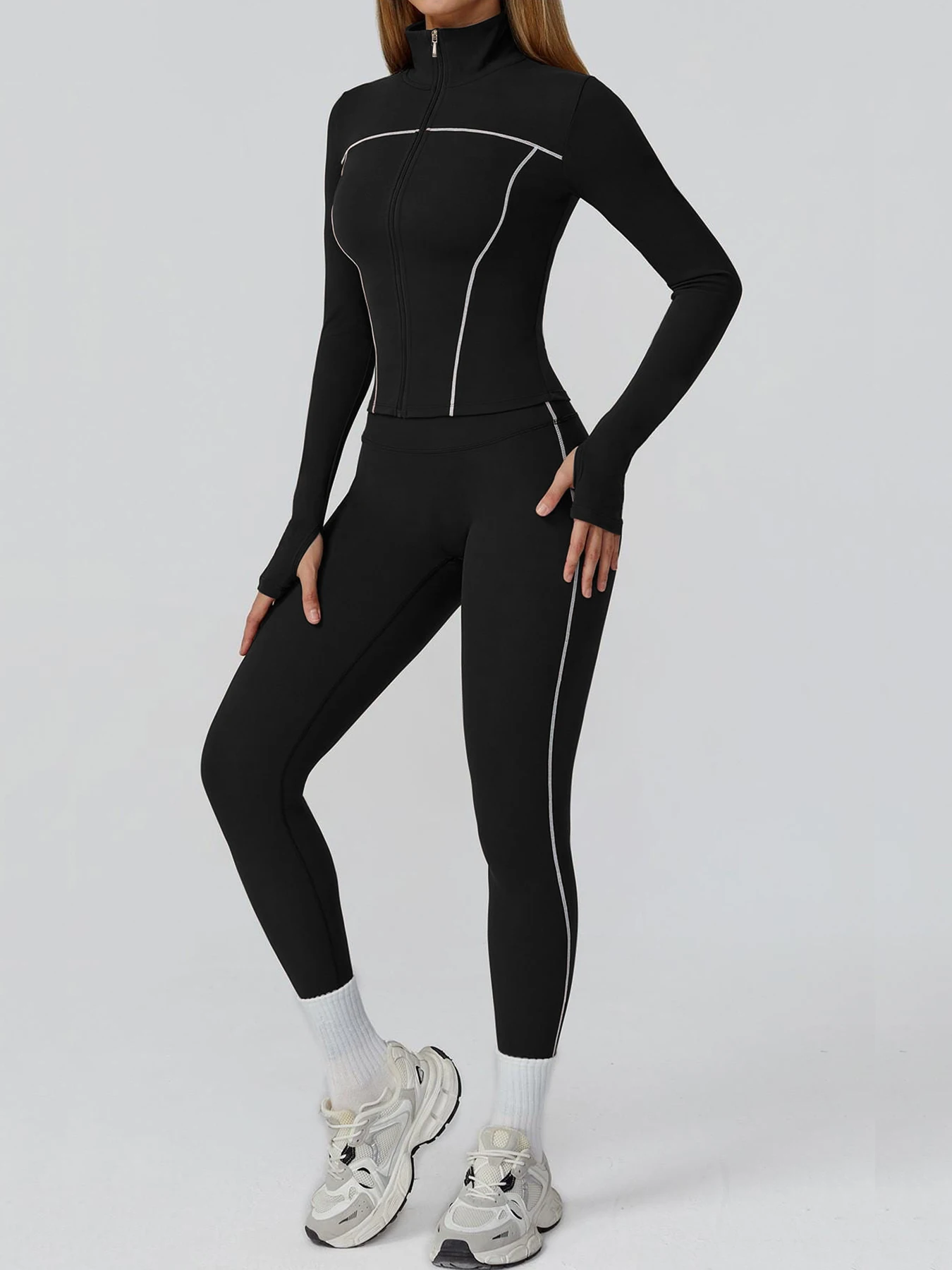 Yoga Set 2PCS Sports Outfits Women Clothes Fitness Tracksuit Gym Legging Workout Long Sleeved Female Bra Yoga Suit Sportswear