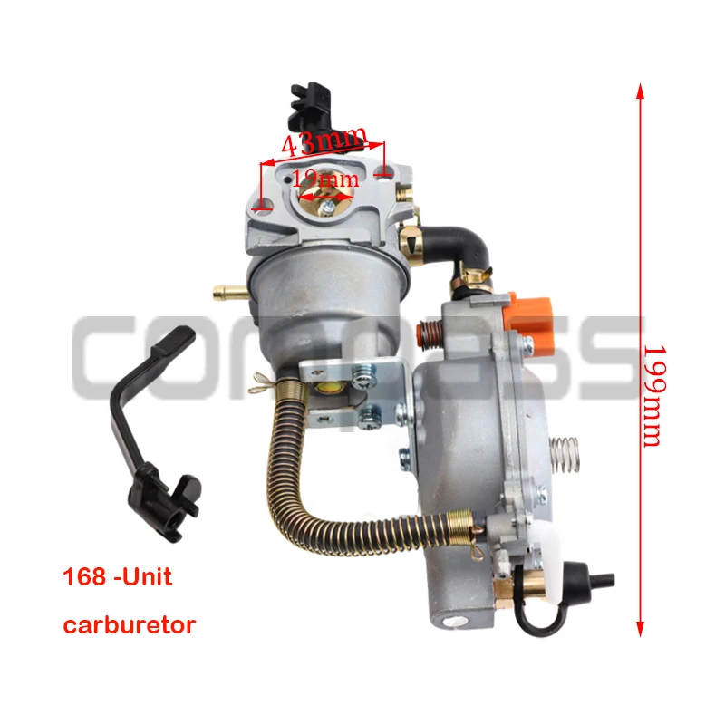 168 Generator Dual Fuel Carburetor LPG NG Conversion Kit for 2.8KW GX200 170F Manual Choke Hand Tool Kit Accessories