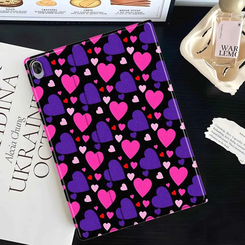 Cartoon Pink Purple Hearts Soft For Huawei MediaPad 11 M5 M6 ES Pro M5Lite Honor Pad V7 V8 X7 X8 X9 GT Pro Tab Tablet Case