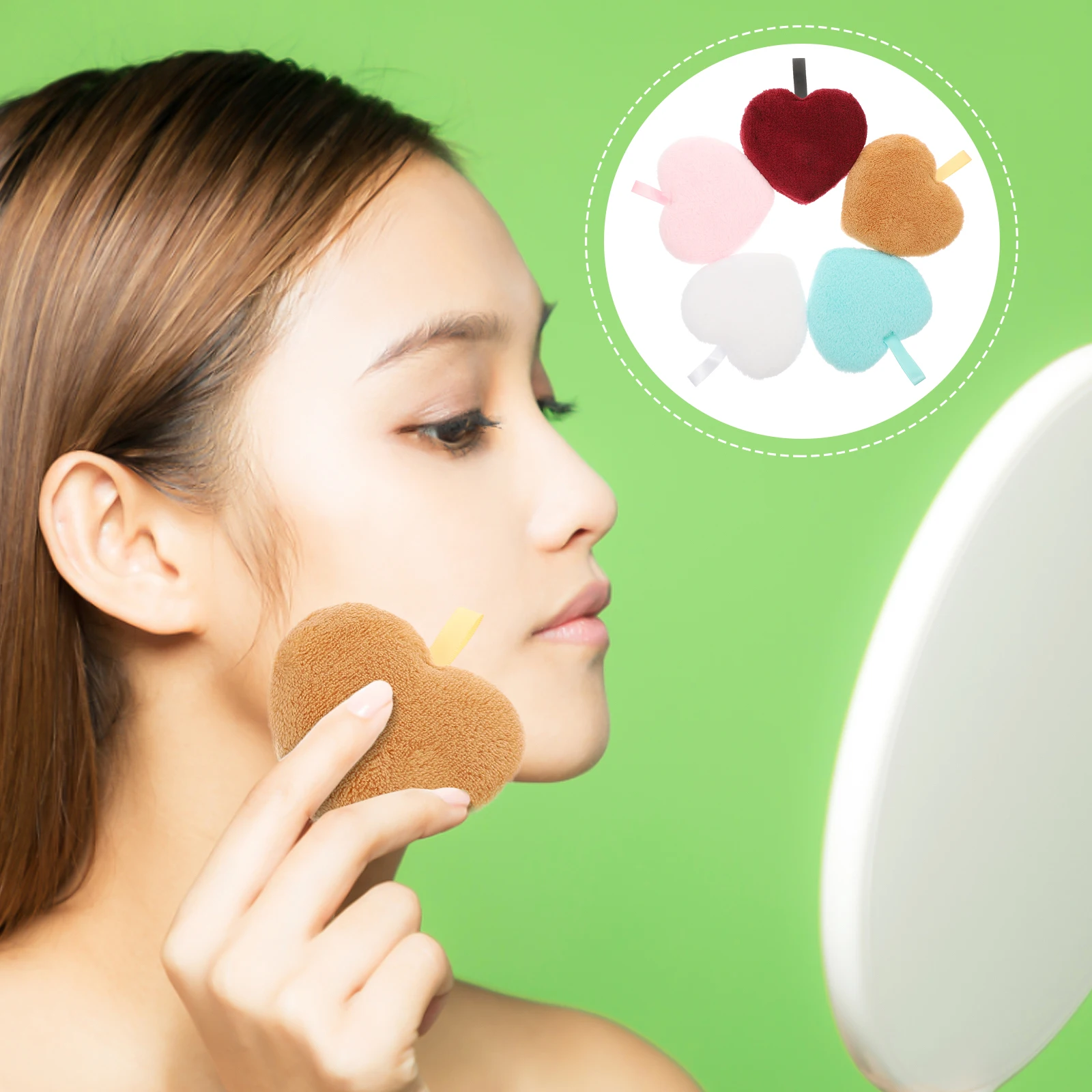 

5Pcs Makeup Remover Facial Cleaning Pads Soft Reusable Powder for Deep Pore Cleansing Oil Makeup Removal