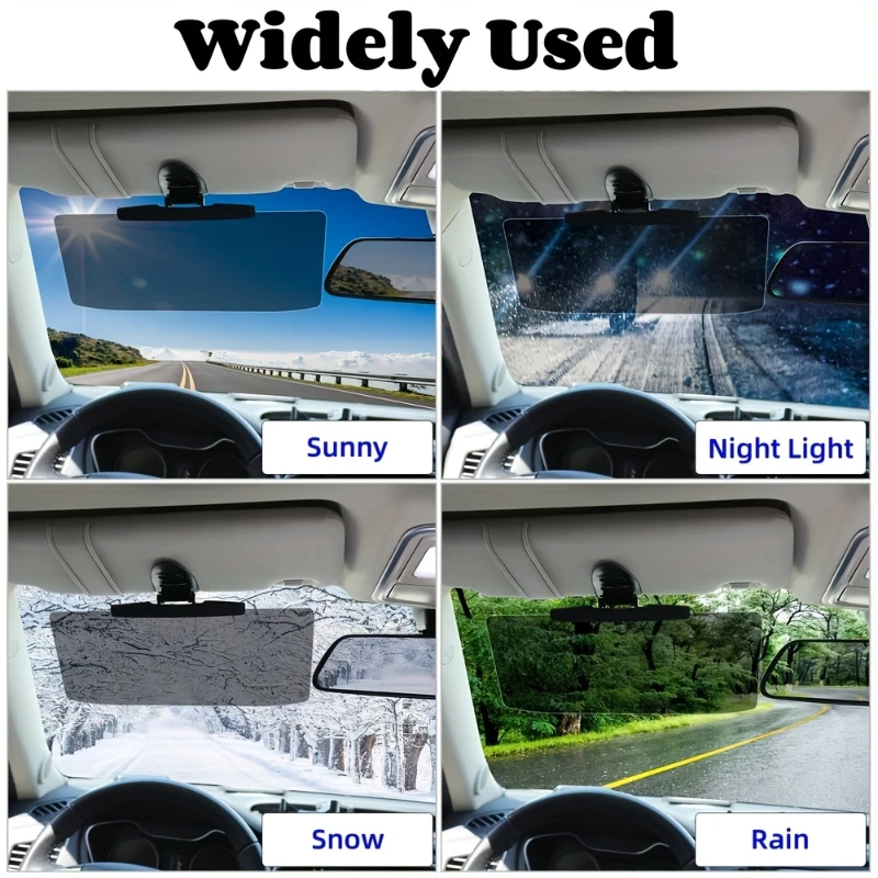 Clip-On Car Sun Visor Extender Anti Glare Polarized Shade UV Ray Block Adjustable Driving Safety Accessory
