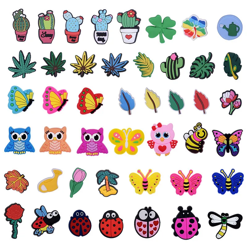 cactus owl animal PVC shoe Charms Slippers Buckle combination Fit Wristbands accessories Decoration Bands gift unisex party