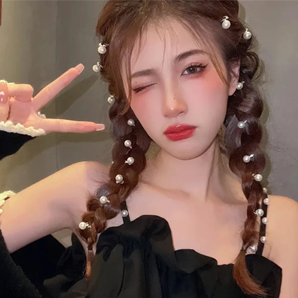 

20Pcs Pearl Hair Clip Mini Hairpins Small Braid Hair Accessory for Bridal Shower Wedding Beach Hairstyling Girl Headdress