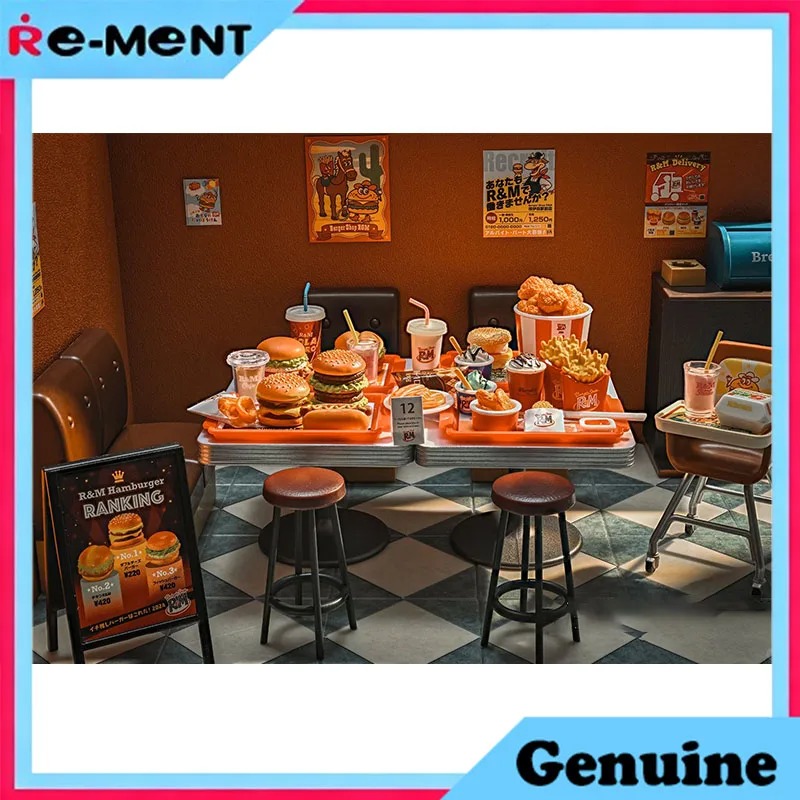 

Rement Petit Sample Burger Shop R&M Mini Diorama Figure Blind Box French Fries Coke Ice Cream Model Official Simulation Toy