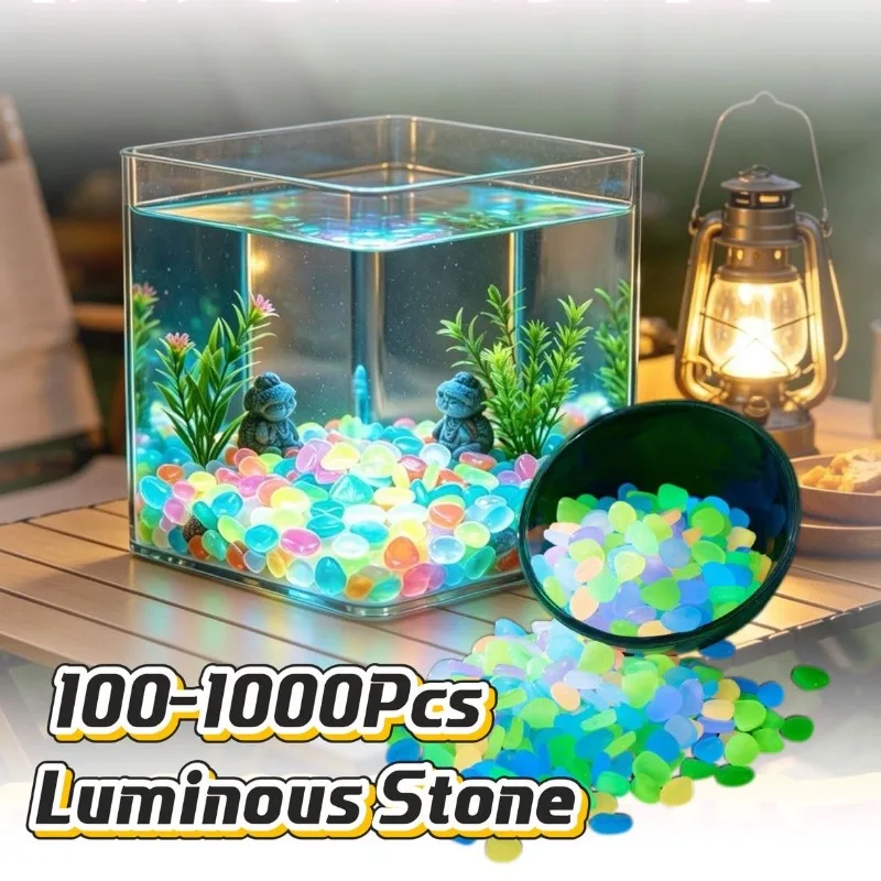 Glow in The Dark Pebble,Resin Luminous Stones for Landscape,Garden Paths,Potted Plants,Aquarium Decorative Luminous Stone